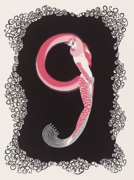 Number Nine 1968 by Erté (Romain de Tirtoff) 1892-1990
